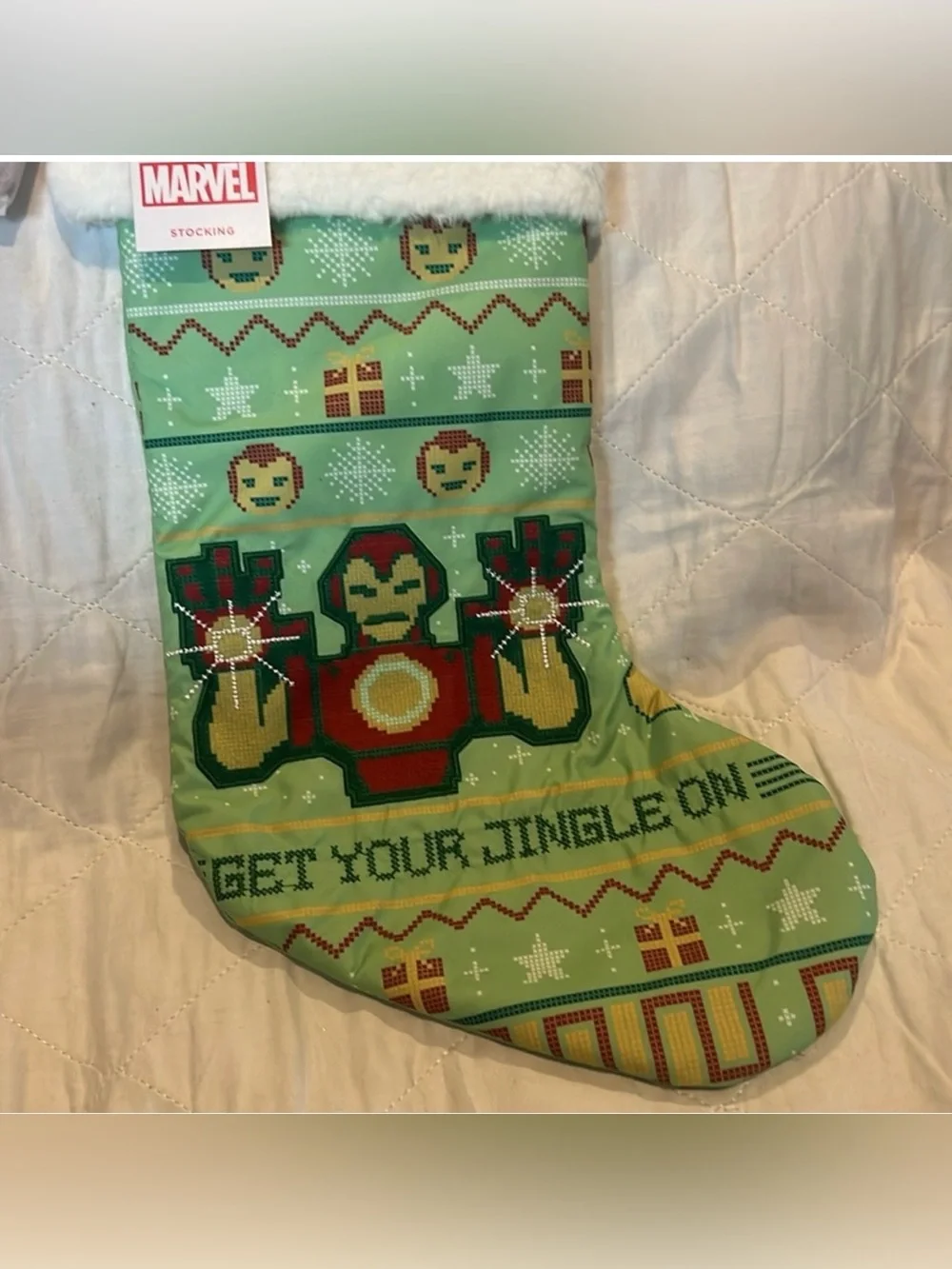 Marvel Iron Man St Nicholas Square Christmas Stocking NWT